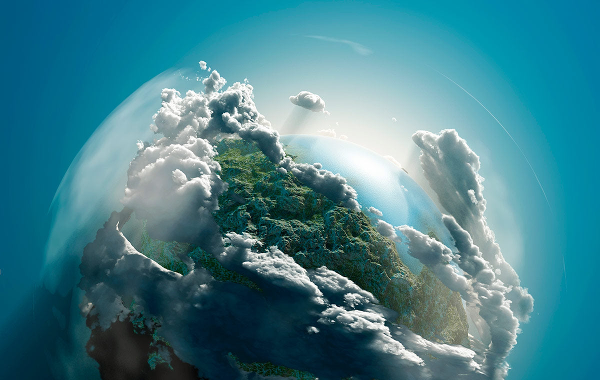 Clouds surrounding earth.