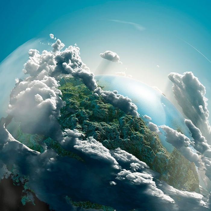 Clouds surrounding earth.